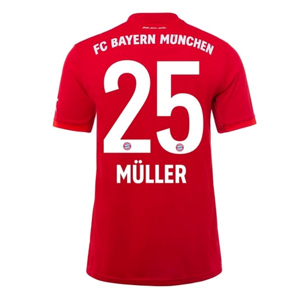 Maillot Football Bayern Munich NO.25 Muller Domicile 2019-20 Rouge